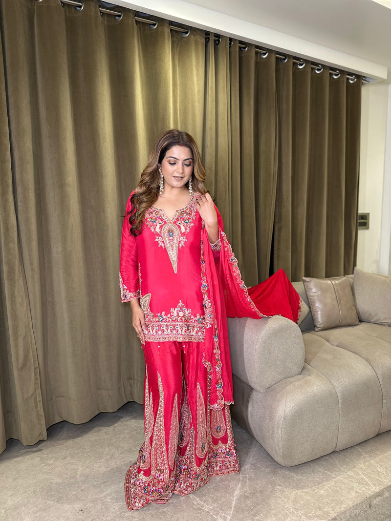Designer Suit with Dori Work, Sequin & Thread Embroidery