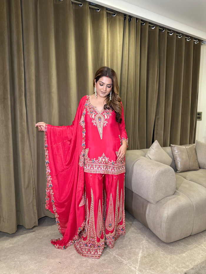 Designer Suit with Dori Work, Sequin & Thread Embroidery
