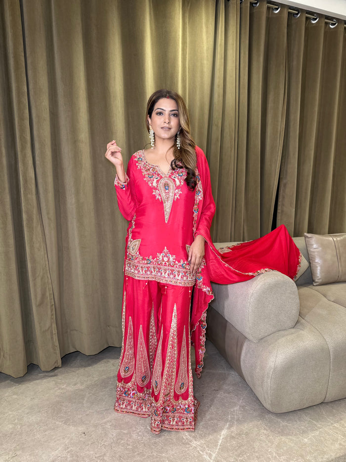 Designer Suit with Dori Work, Sequin & Thread Embroidery