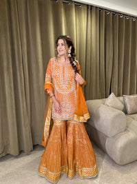 Banarasi Suit with Dabka, Pearl, Mirror & Jarkan Work | Elegant Ethnic Wear
