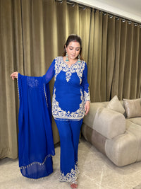 Blue Handwork Suit | Elegant Ethnic Wear for Special Occasions