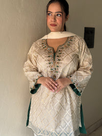 Banarsi Weaving Kundan Suit Set | Elegant Farshi Style ✨