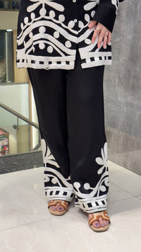 Thread Embroidered Coord Set in Luxe Satin Silk Fabric