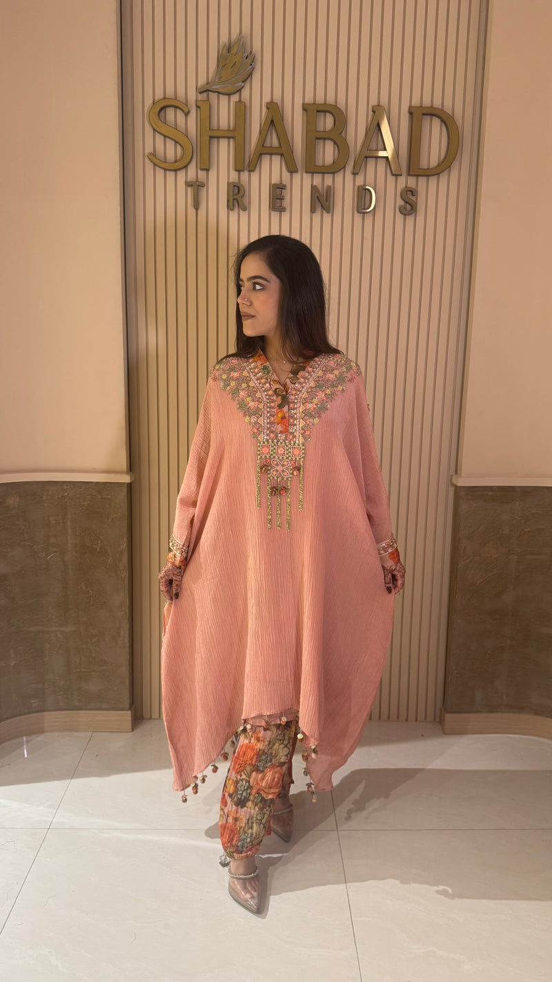 Jimmy Choo Fabric Kaftan Set with Cut Dana & Sequin Pearl Embellishments