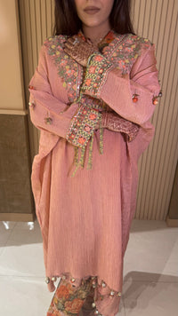 Jimmy Choo Fabric Kaftan Set with Cut Dana & Sequin Pearl Embellishments