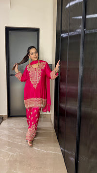 Elegant Chinon Beads Work Suit Set – Handcrafted Luxury