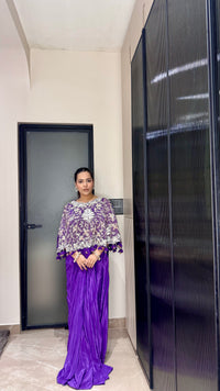 Pearl & Zari Shimmer Silk Indo-Western Set