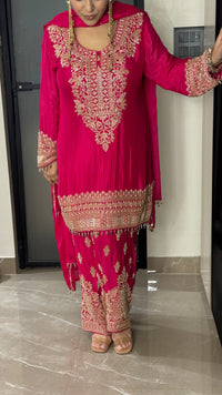 Elegant Chinon Beads Work Suit Set – Handcrafted Luxury