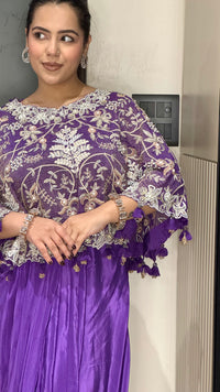 Pearl & Zari Shimmer Silk Indo-Western Set