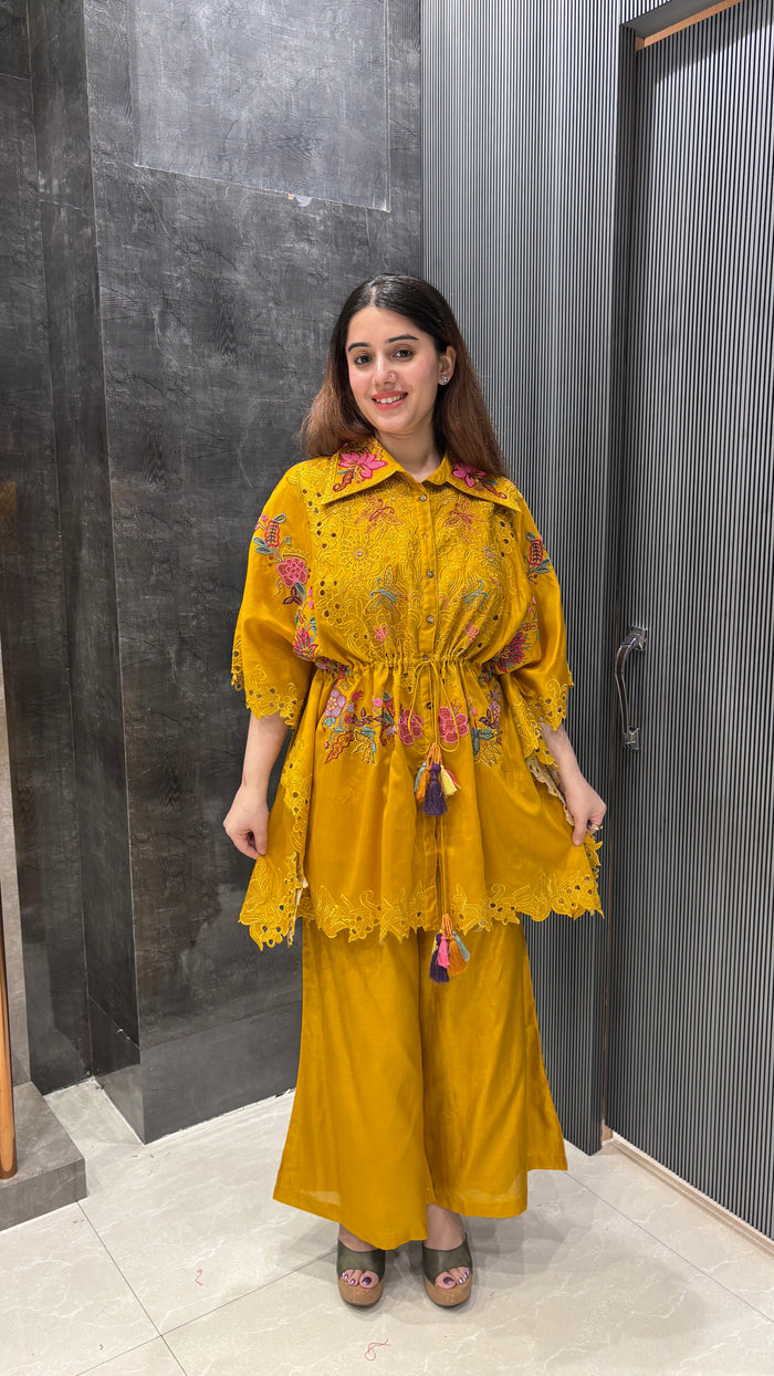 Pearl Handwork & Thread Embroidered Coord Set