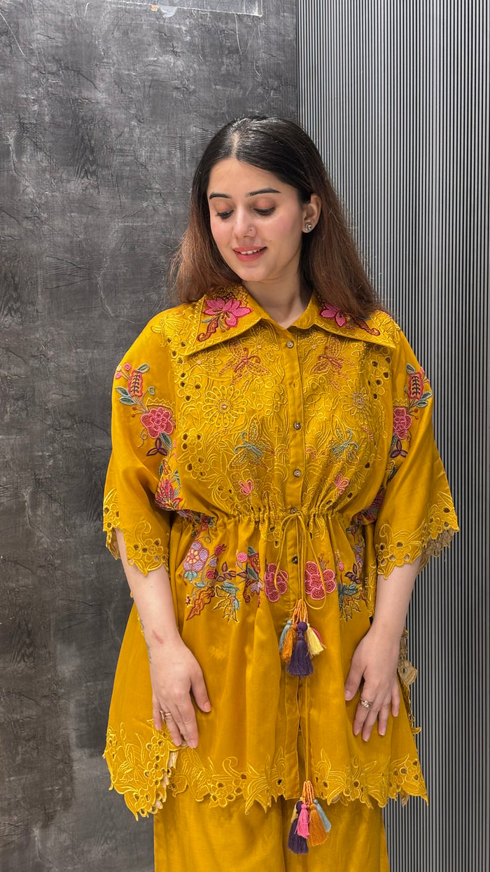 Pearl Handwork & Thread Embroidered Coord Set