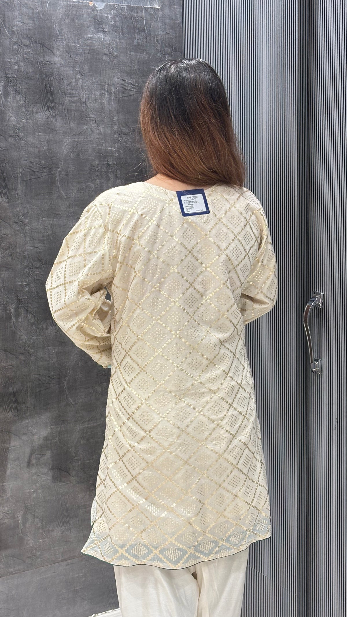 Banarasi Co-ord Set with Kundan & Dabka Hand-Embroidered Neckline