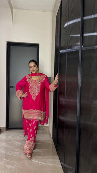 Elegant Chinon Beads Work Suit Set – Handcrafted Luxury