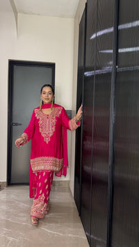 Elegant Chinon Beads Work Suit Set – Handcrafted Luxury