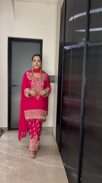 Elegant Chinon Beads Work Suit Set – Handcrafted Luxury