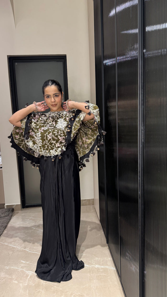 Pearl & Zari Shimmer Silk Indo-Western Set