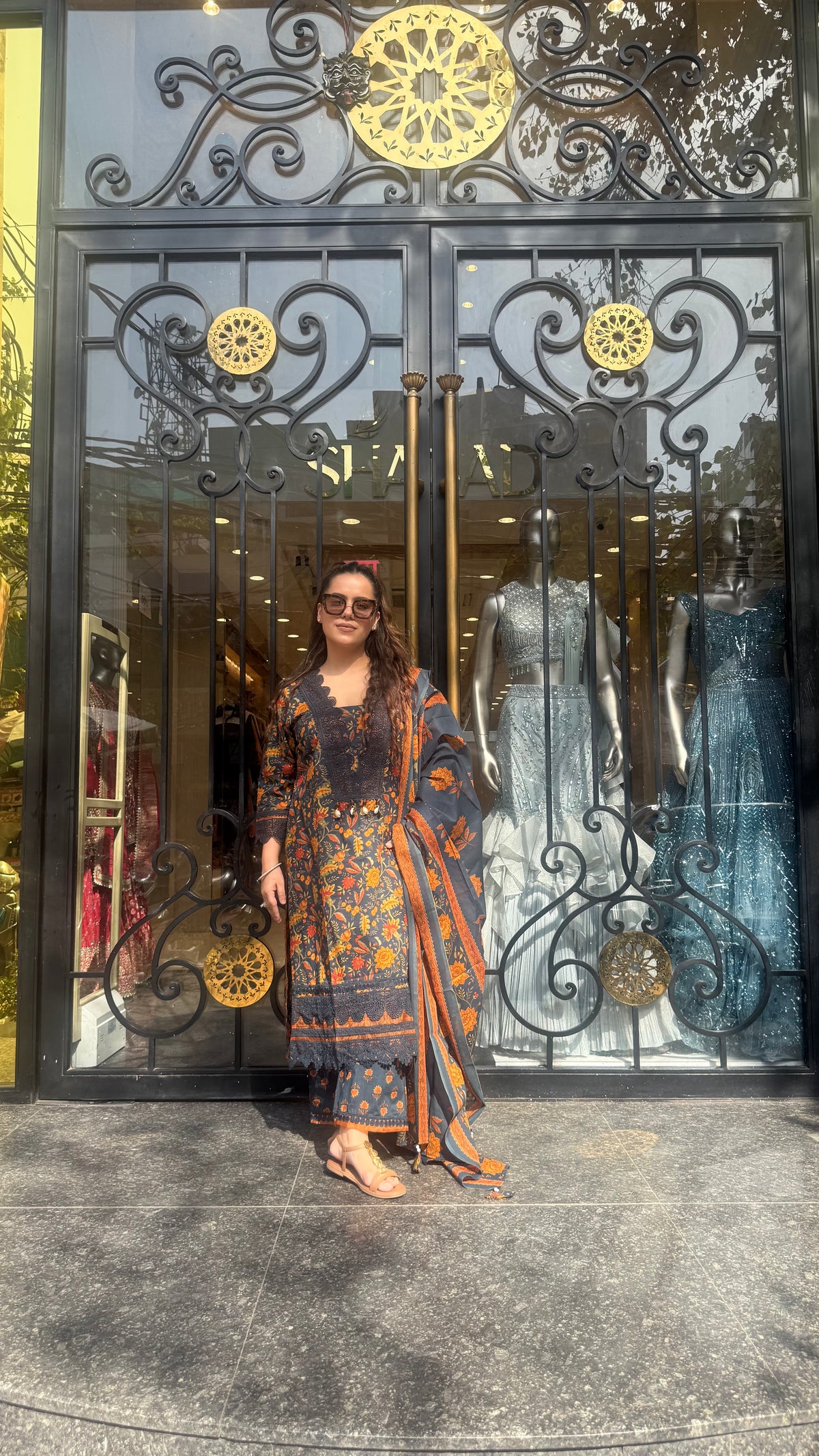 Women’s Printed Cotton Suit Set with Lace Work | Elegant Ethnic Wear