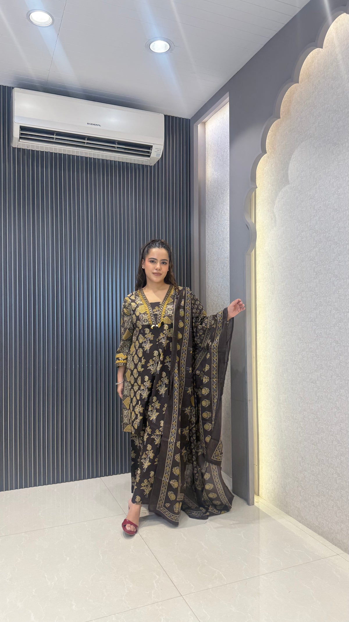 Women’s Ajrak Print Cotton Suit Set | Elegant Traditional Ethnic Wear