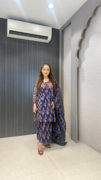 Women’s Ajrak Printed Cotton Suit Set | Elegant Ethnic Wear