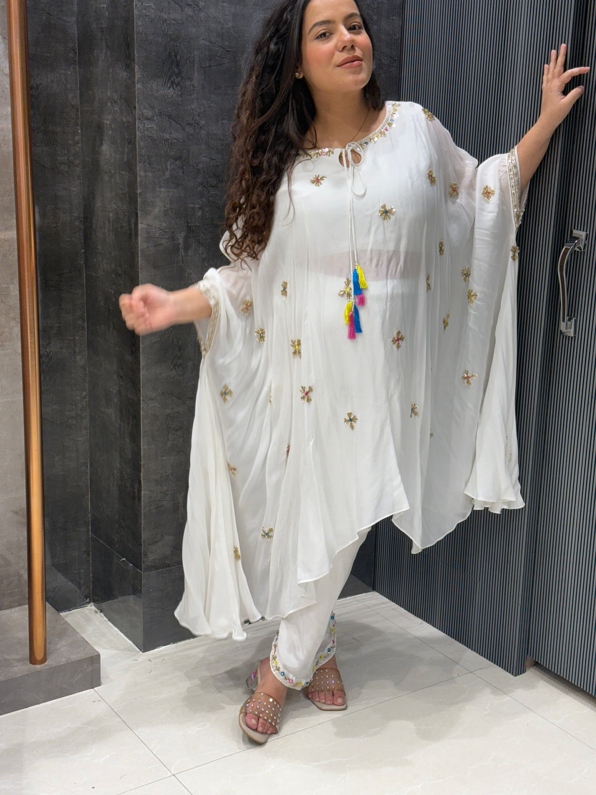 Royal Radiance Chinon 3-Piece Handwork Kaftan Co-ord Set