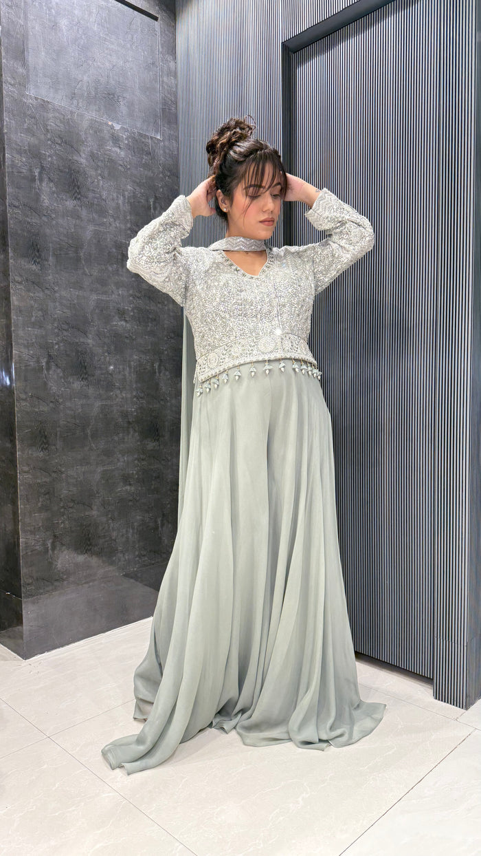 Exquisite Indo-Western Thread Work Ensemble