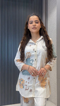 Women’s Printed Linen Coord Set