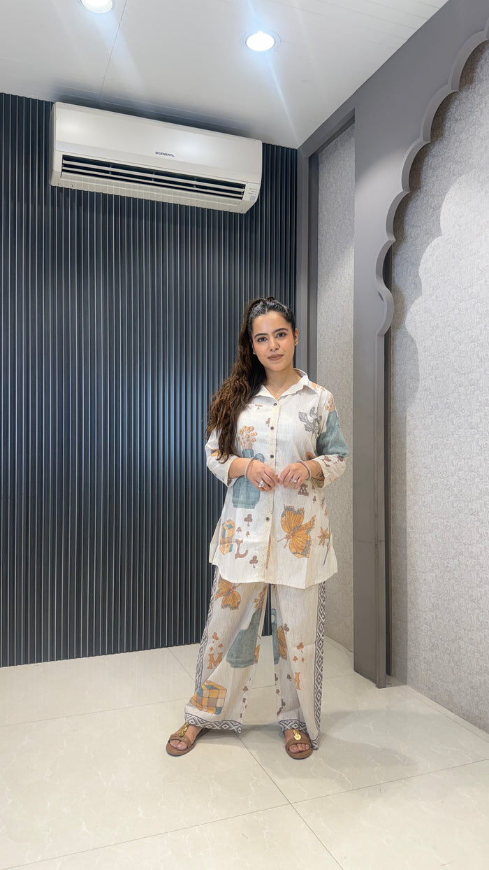 Women’s Printed Linen Coord Set