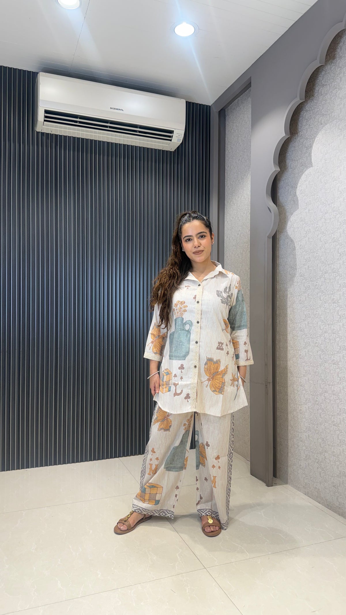 Women’s Printed Linen Coord Set