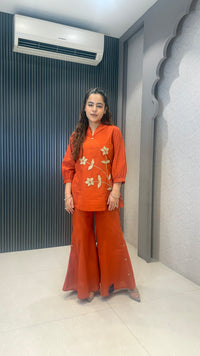 Women’s Cotton Coord Set with Applique Work