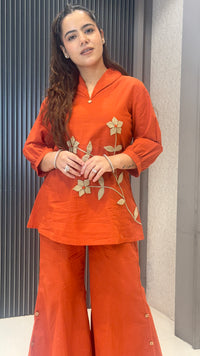 Women’s Cotton Coord Set with Applique Work