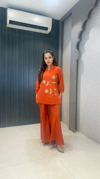 Women’s Cotton Coord Set with Applique Work