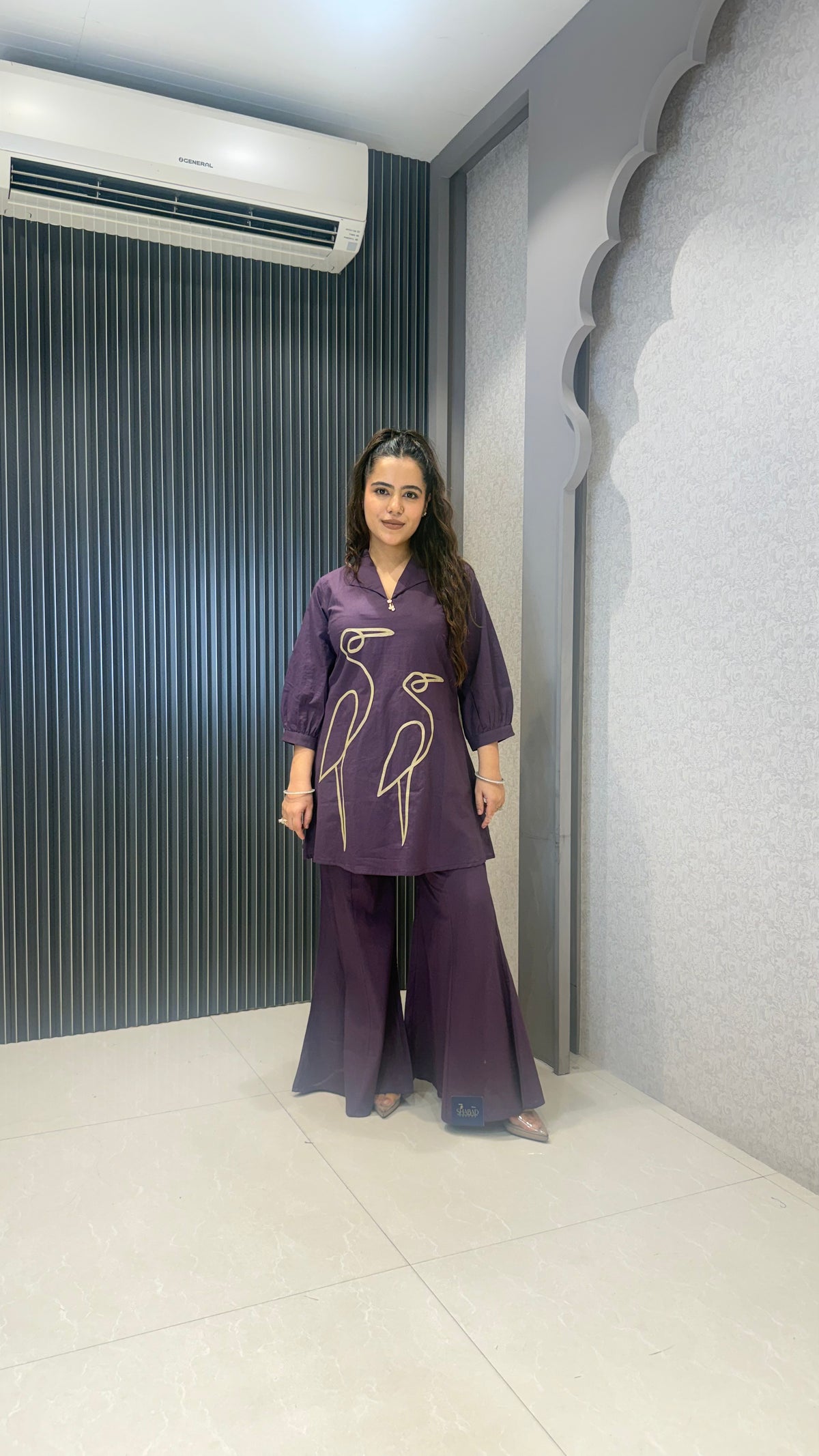 Women’s Cotton Coord Set with Applique Work