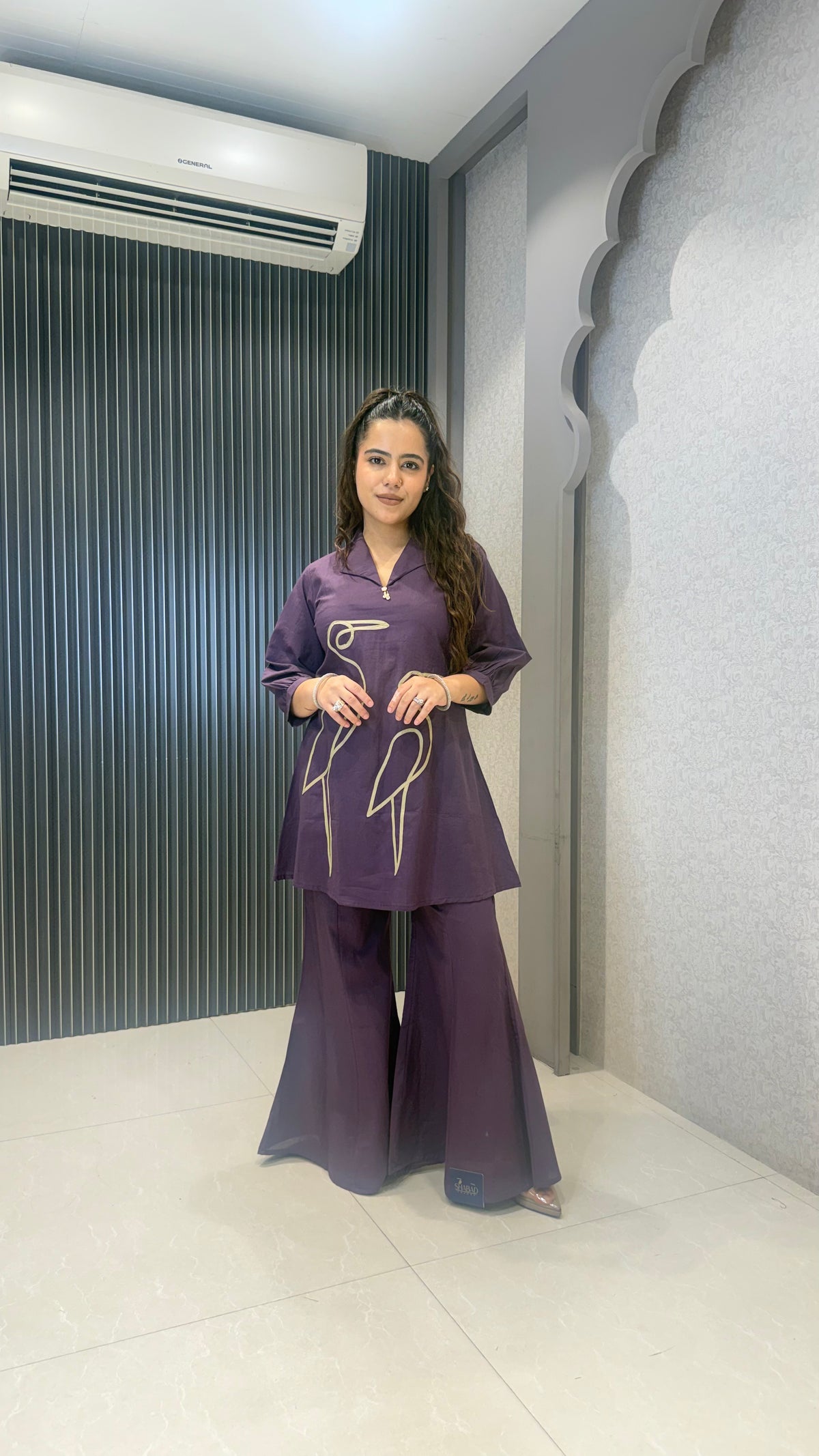 Women’s Cotton Coord Set with Applique Work