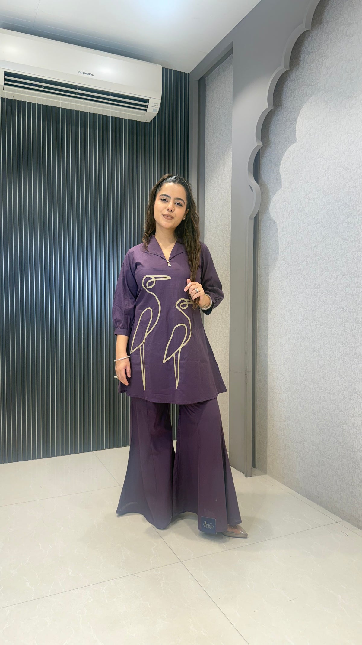 Women’s Cotton Coord Set with Applique Work