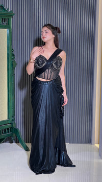 Elegant Georgette Saree with Handwork Blouse