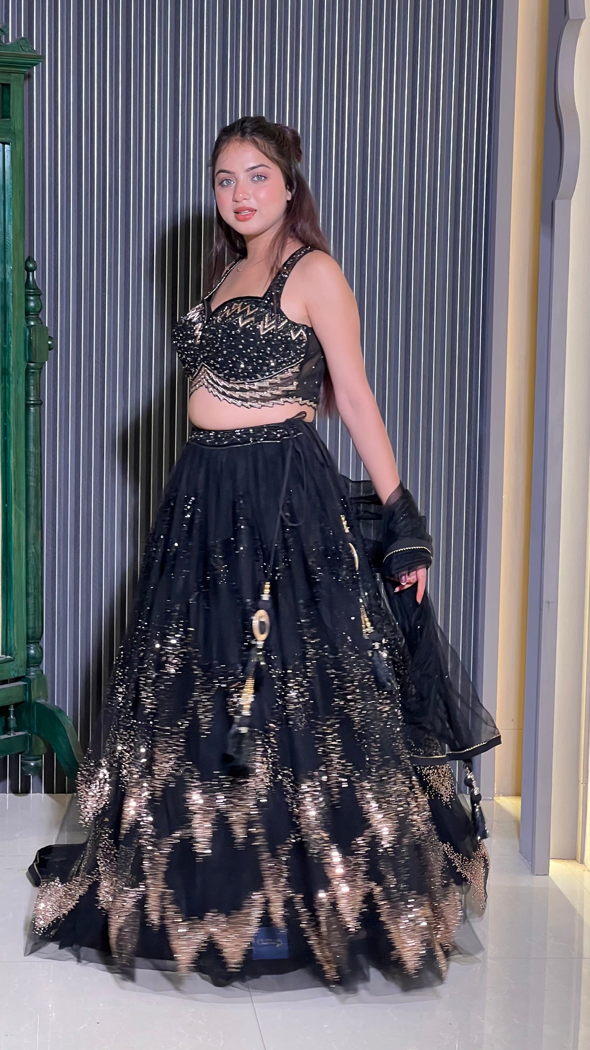 Exquisite Handcrafted Lehenga Set with Embellished Skirt and Blouse