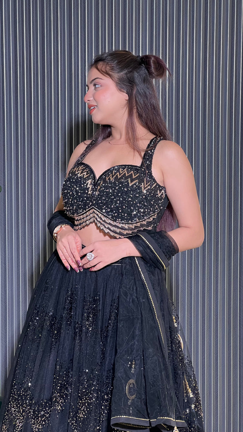 Exquisite Handcrafted Lehenga Set with Embellished Skirt and Blouse