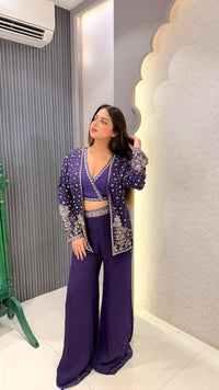 Indowestern Set with Dori, Sequin, Pearls & Cutdana Detailing | Premium Festive Wear | Upto Size 44