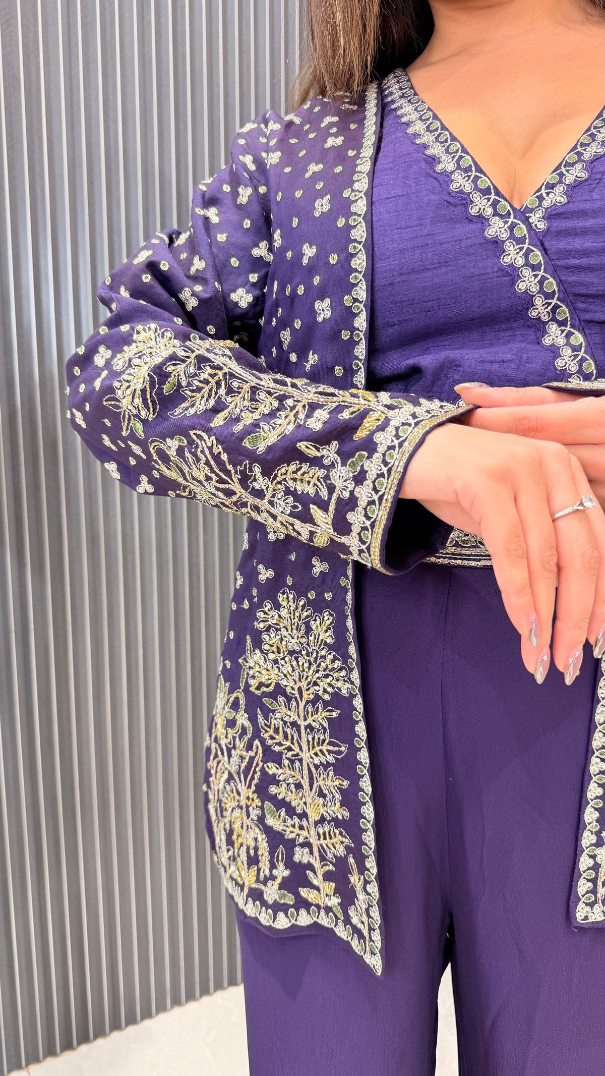 Indowestern Set with Dori, Sequin, Pearls & Cutdana Detailing | Premium Festive Wear | Upto Size 44