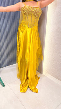 Handwork Corset Saree with Satin Skirt – Designer Set