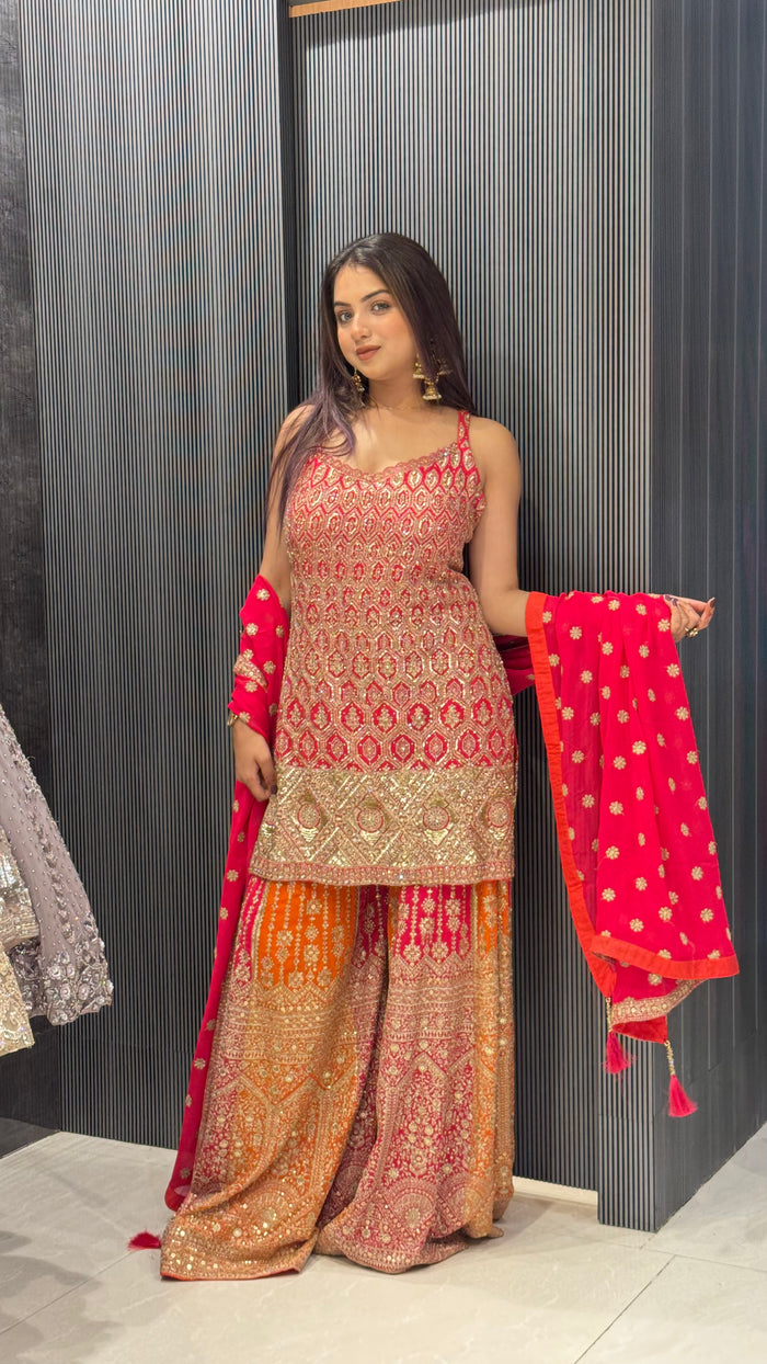 Elegant Georgette Suit with Intricate Zari Embroidery