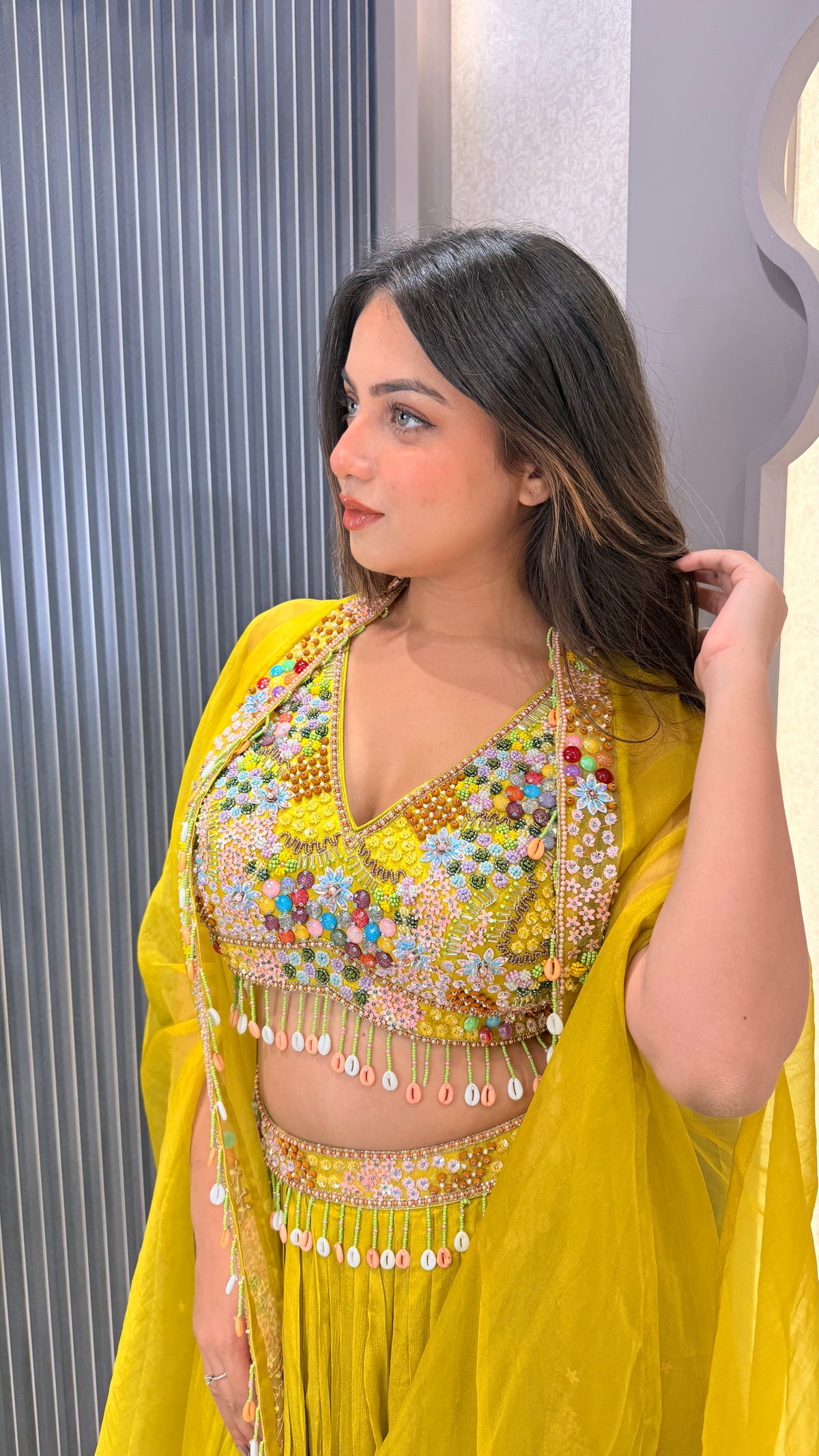 Multicolor Handwork Indowestern Set with Aplique & Stone Embellishments | Upto Size 42 | Premium Festive Wear