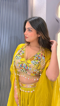 Multicolor Handwork Indowestern Set with Aplique & Stone Embellishments | Upto Size 42 | Premium Festive Wear