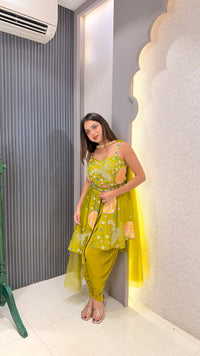 Multicolor Sequin & Pearl Indo-Western Set