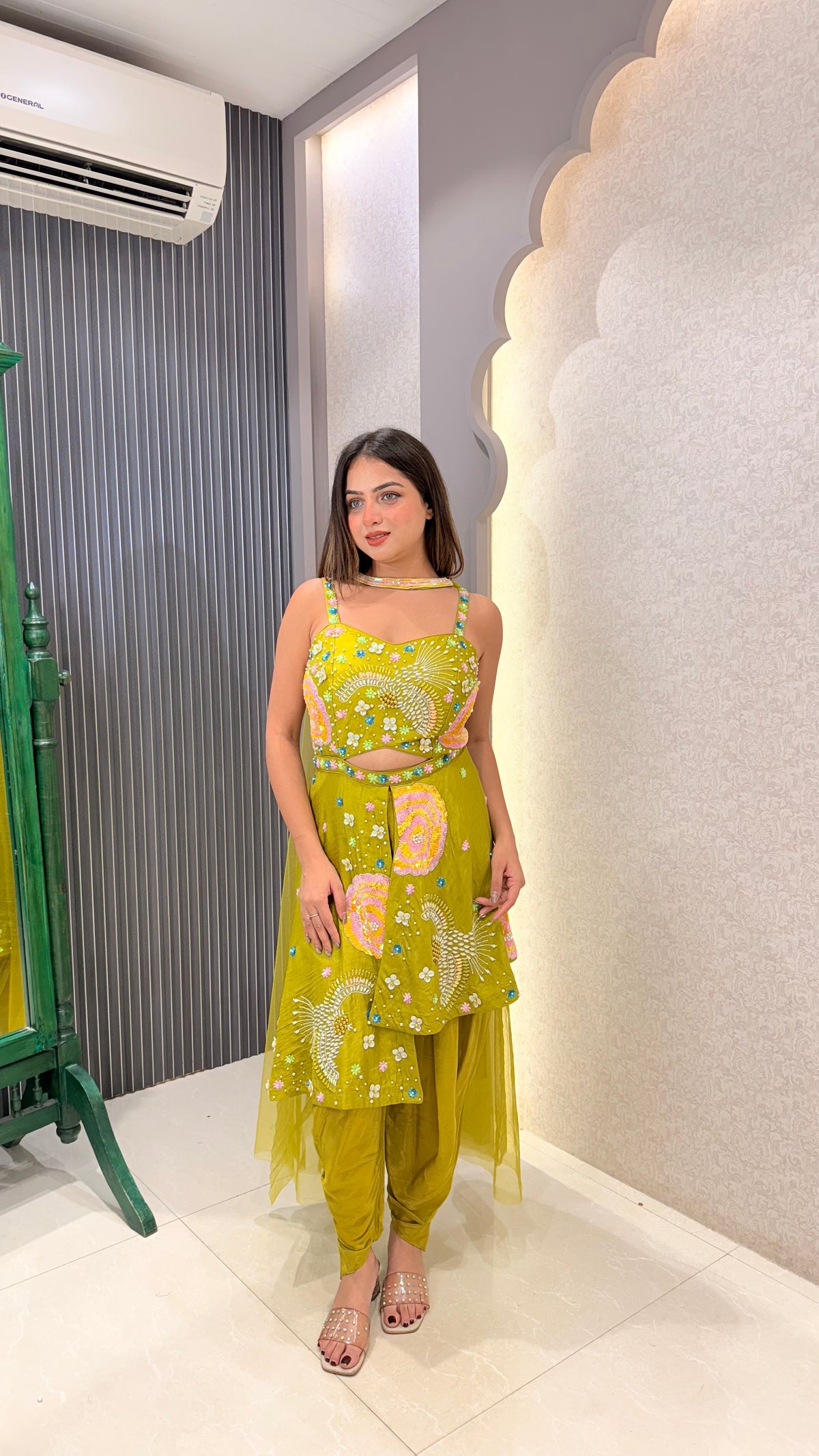 Multicolor Sequin & Pearl Indo-Western Set