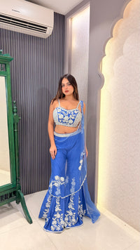 Silk Indo-Western with Sequin & Pearl Work