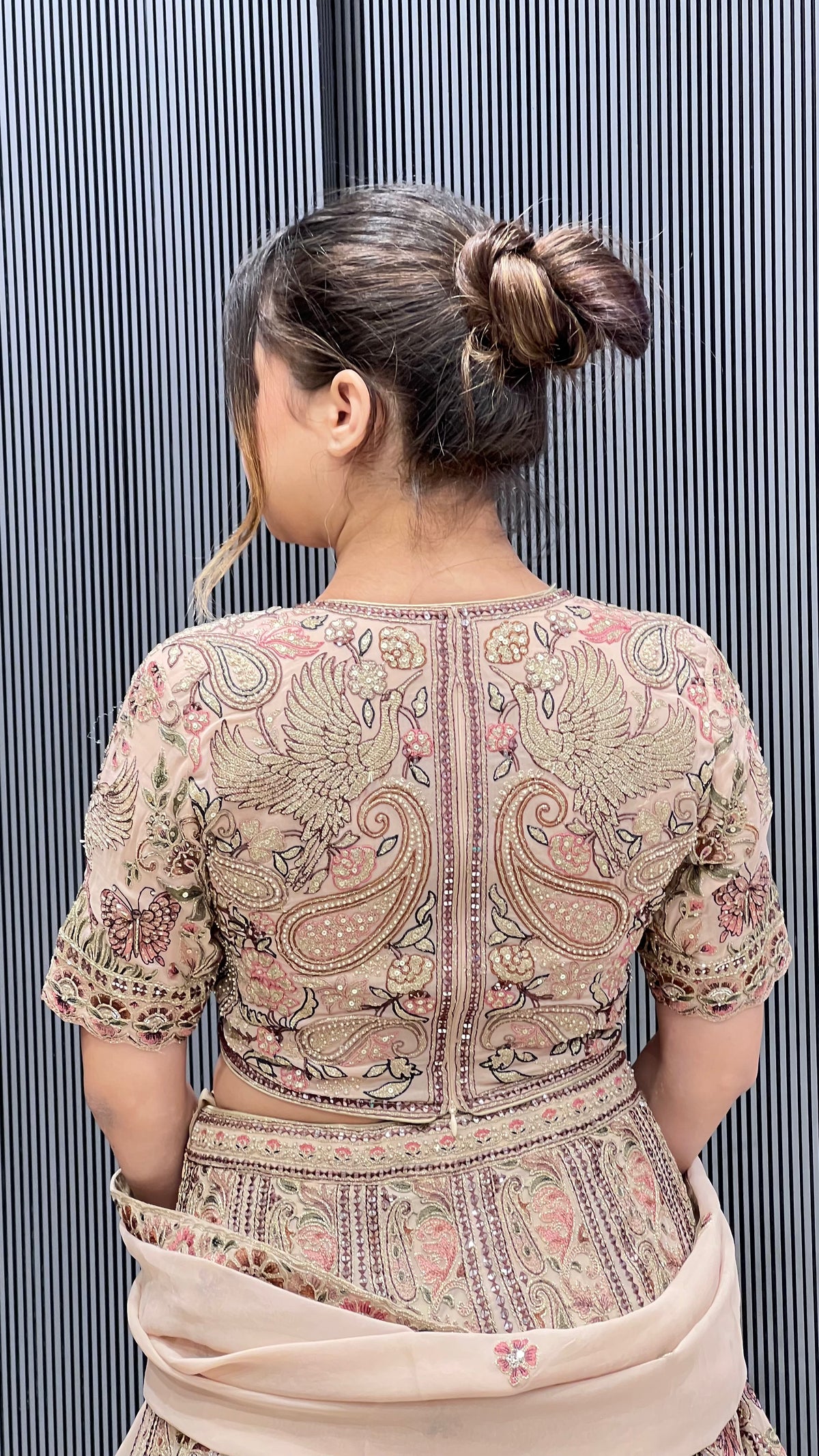 Thread Embroidered Georgette Lehenga