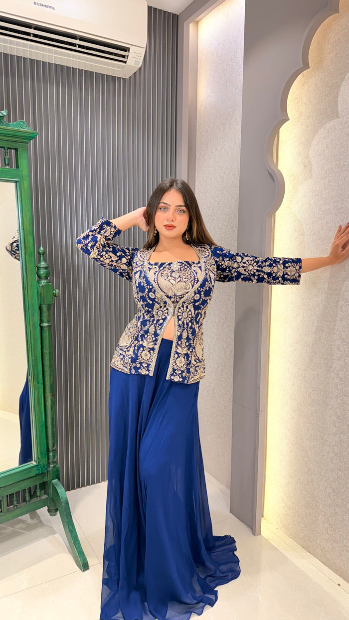 Handcrafted Thread Embroidery Indo-Western