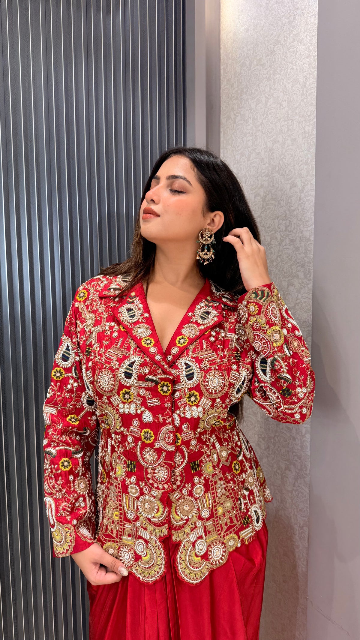 Thread Embroidery Outfit with Pearls & Dori Work – Up