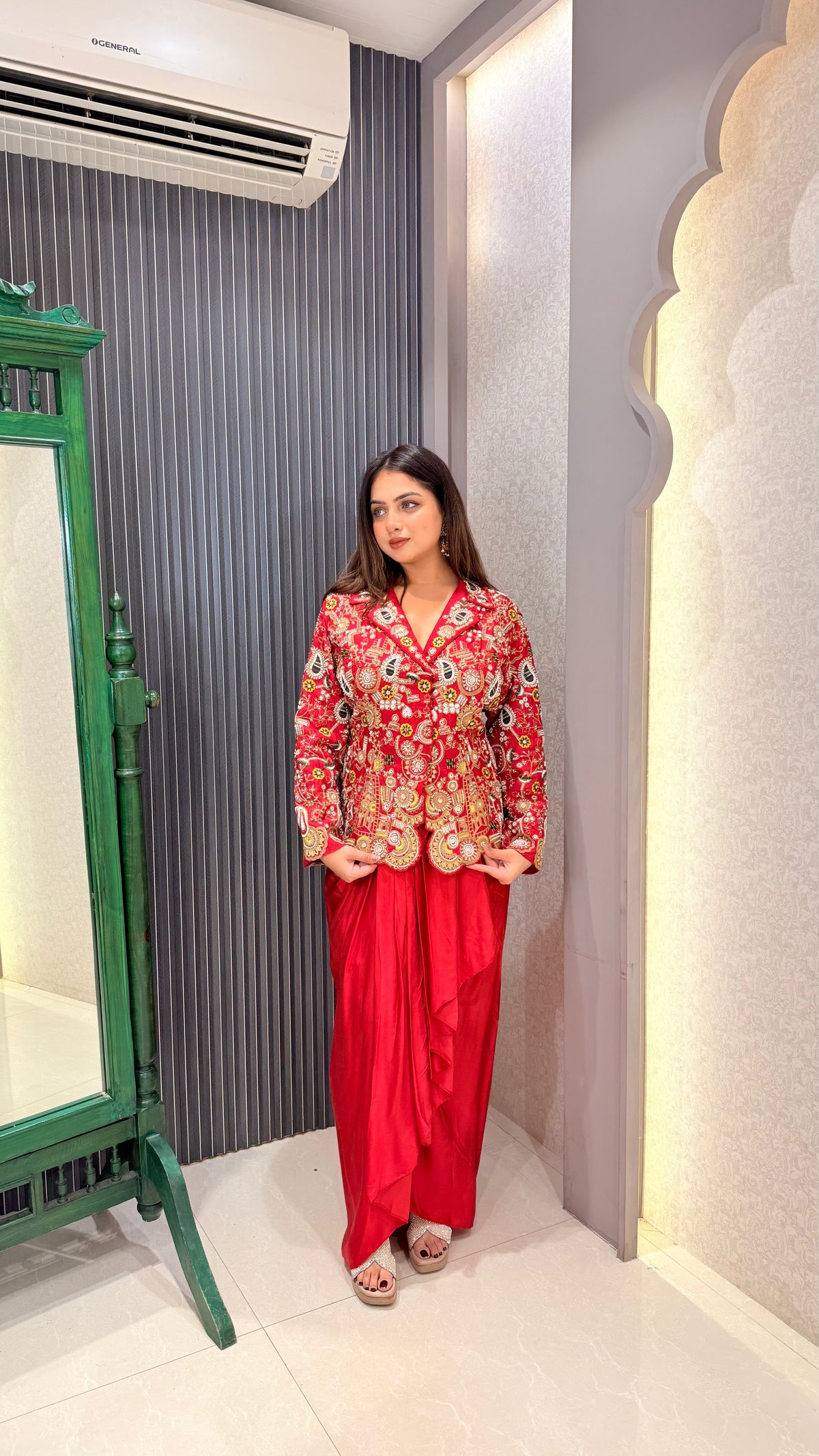 Thread Embroidery Outfit with Pearls & Dori Work – Up